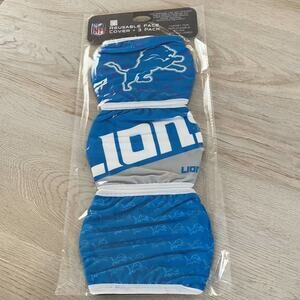DETROIT LIONS Adult 3-Pack Face Mask Set